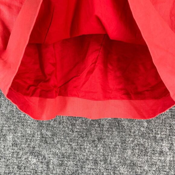 J Crew Skirt‎ Womens 2 Short Linen Cotton Elastic Waist Red Paper Bag Lined - Picture 3 of 11